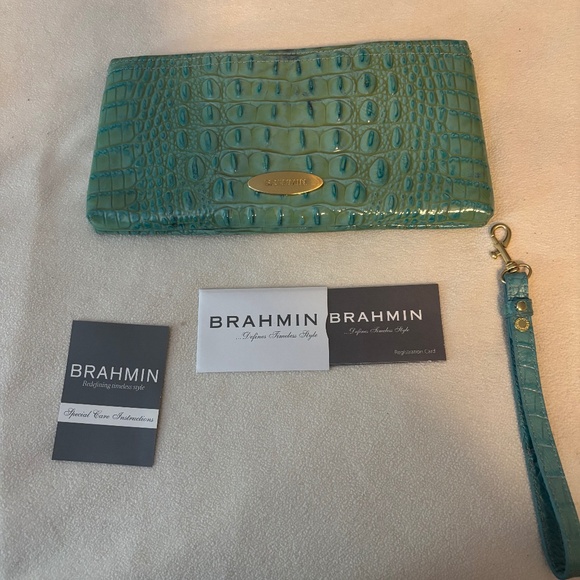 Brahmin Handbags - Brahmin Special Edition Turquoise Croc Embossed Clutch and Wristlet